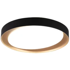 Plafón LED Zeta tunable white, negro/oro