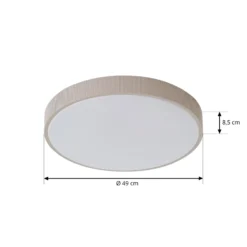 Plafón LED Zylo de Lindby, color topo, Ø 49 cm, CCT atenuable