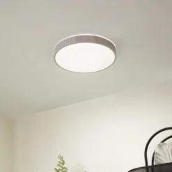 Plafón LED Zylo de Lindby, color topo, Ø 49 cm, CCT atenuable