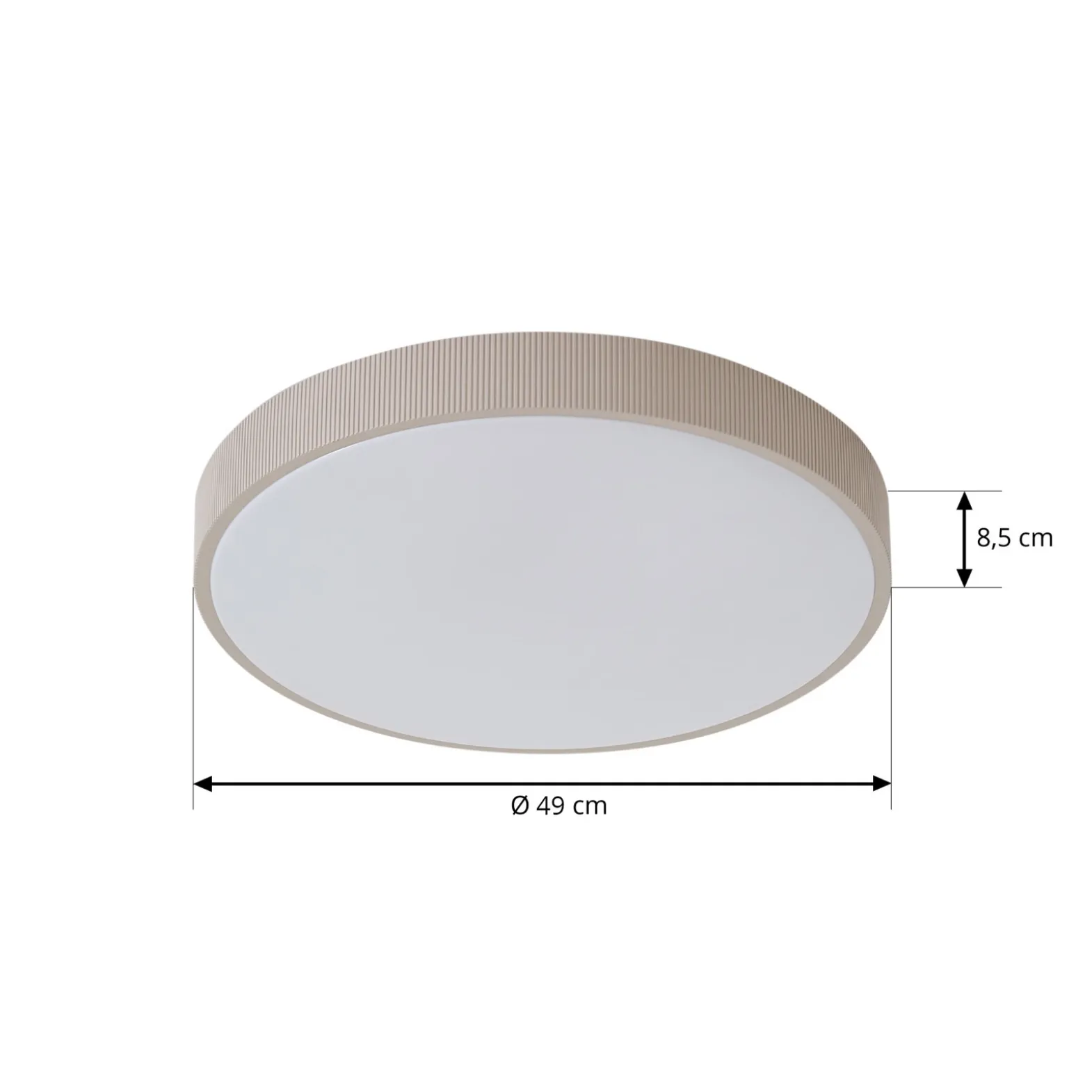 Plafón LED Zylo de Lindby, color topo, Ø 49 cm, CCT atenuable