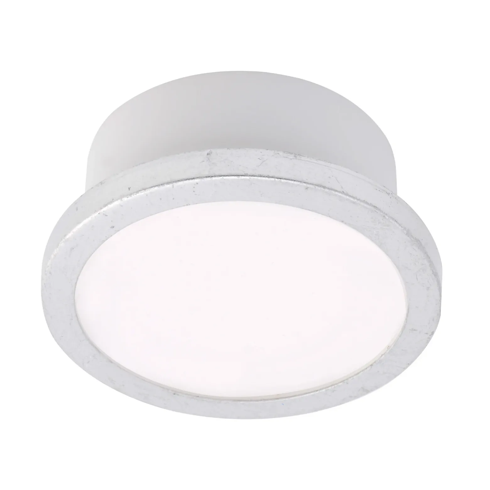 Plafón LightMe Aqua Uno, Ø 11 cm, plata laminada, IP44