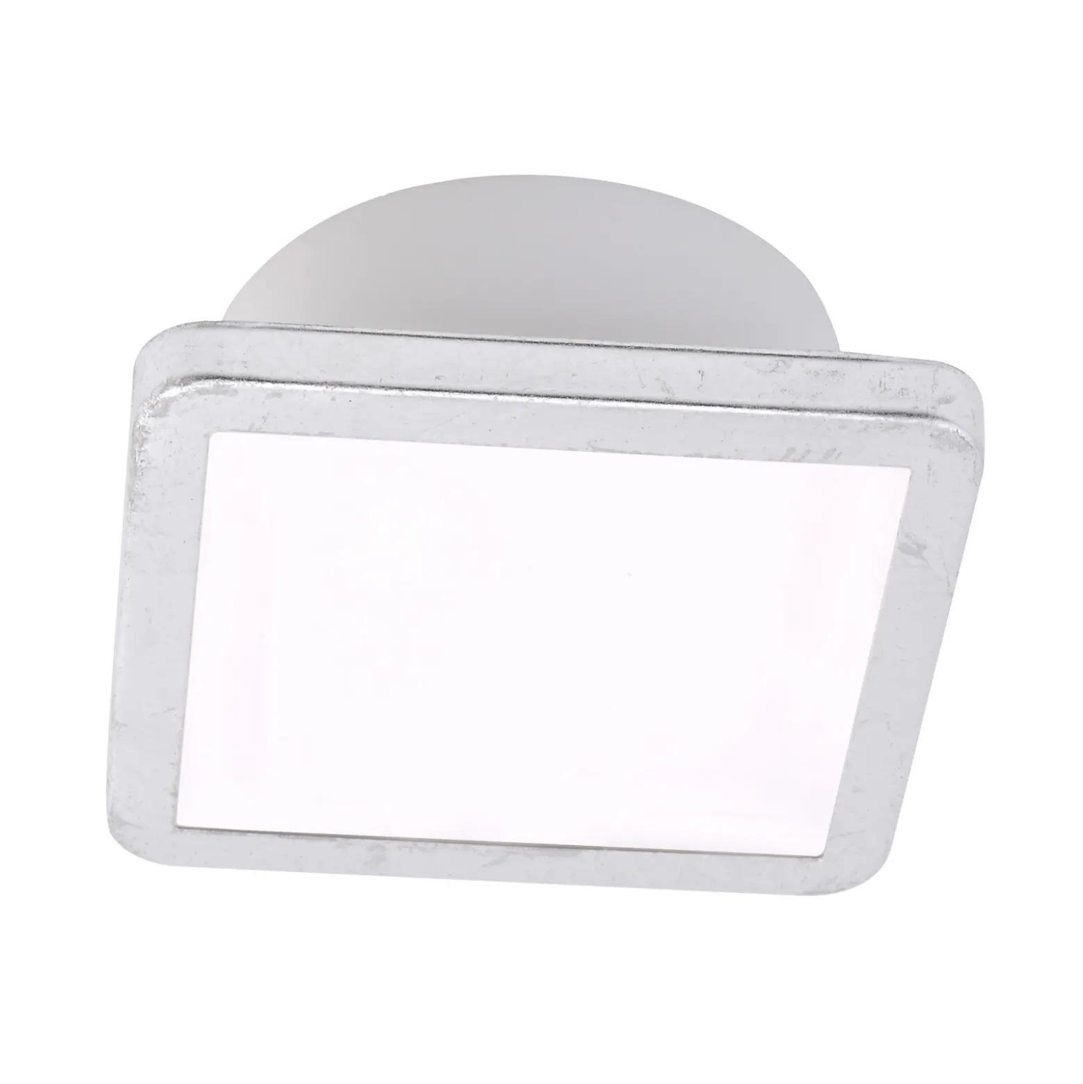 Plafón LightMe Aqua Uno, 11 x 11 cm, plata laminada, IP44