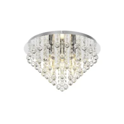 Plafón Lindby Annica, redondo, cromo, metal, Ø 46cm
