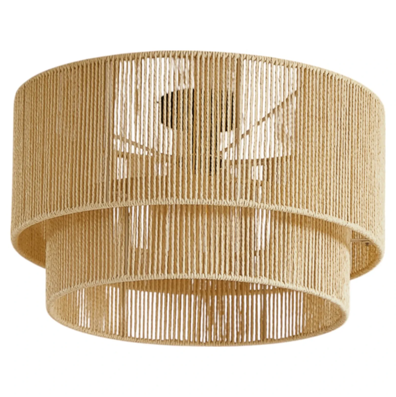 Plafón Lindby Anuva, beige natural, papel, Ø 45 cm