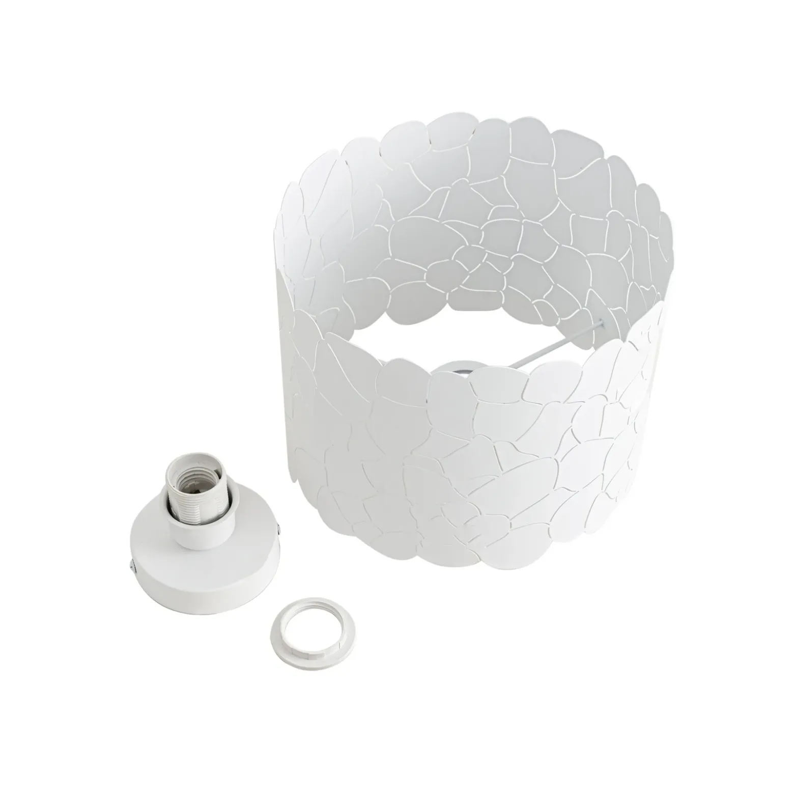Plafón Lindby Aralena, blanco, metal, Ø 26 cm