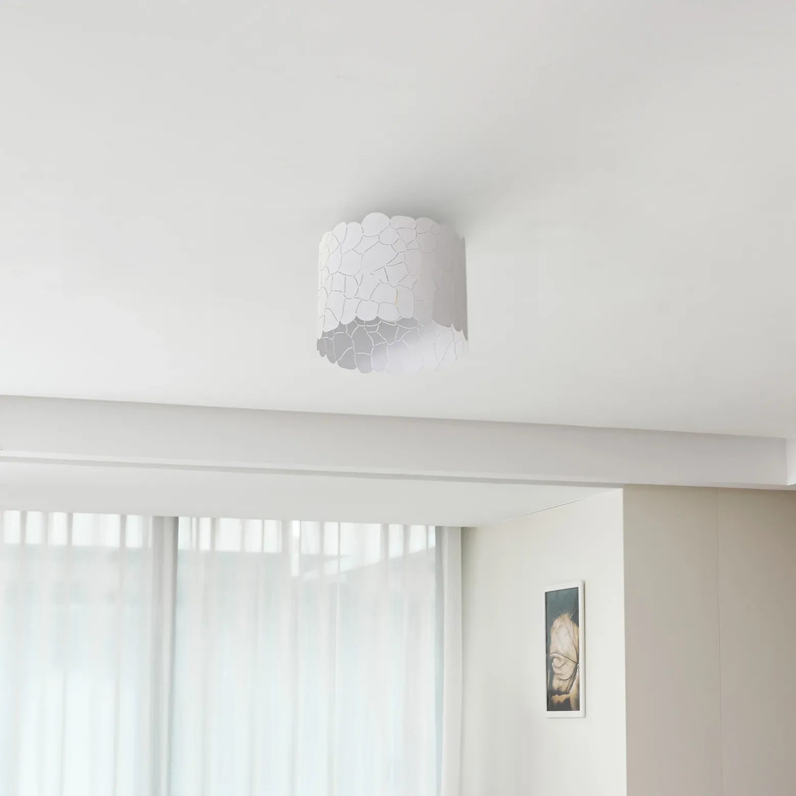 Plafón Lindby Aralena, blanco, metal, Ø 26 cm