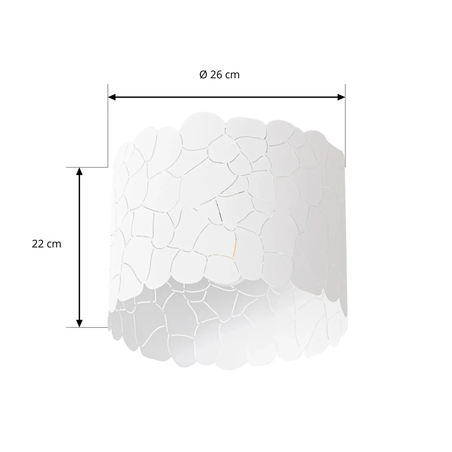 Plafón Lindby Aralena, blanco, metal, Ø 26 cm