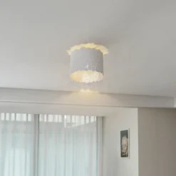 Plafón Lindby Aralena, blanco, metal, Ø 26 cm