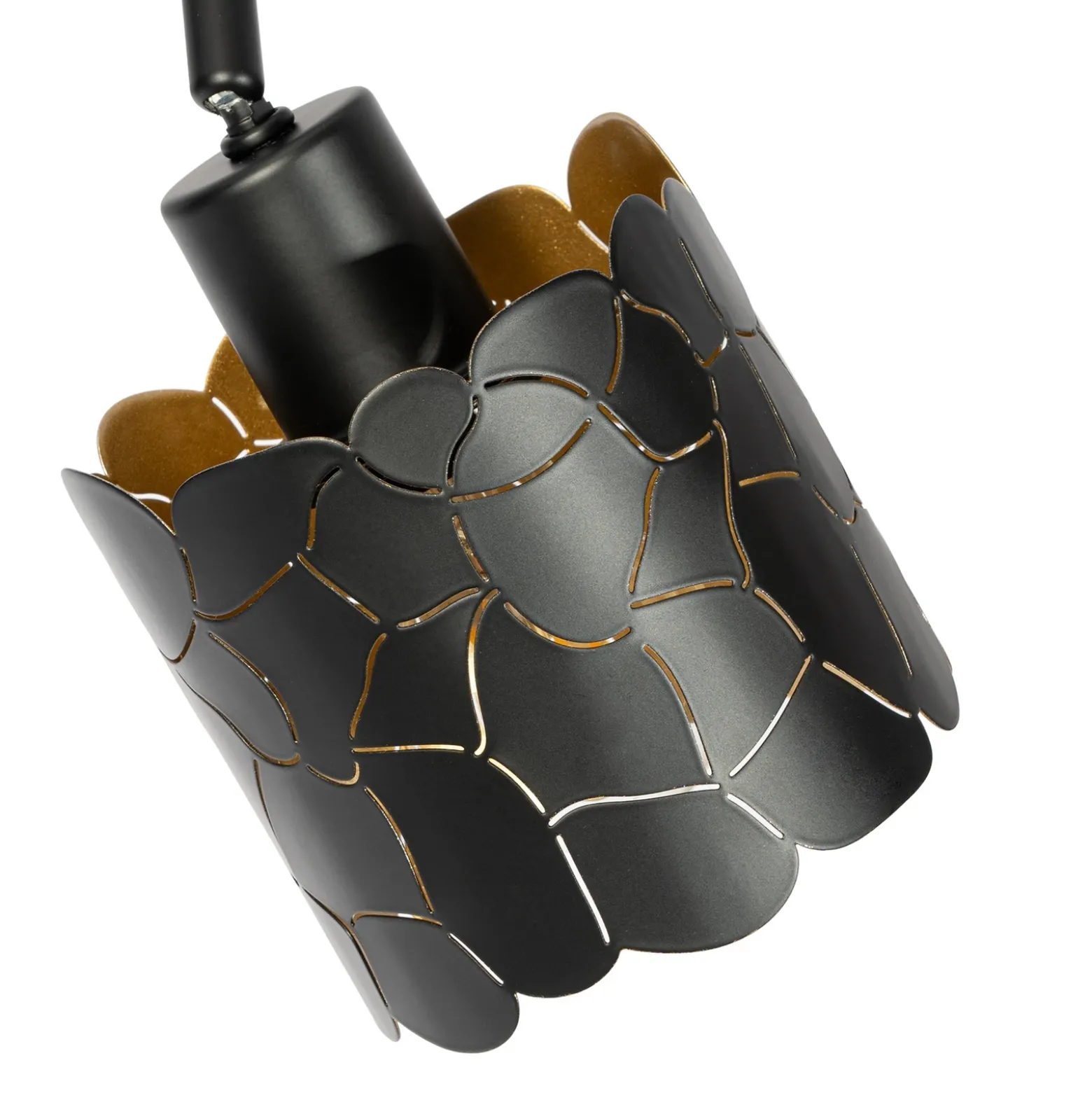 Plafón Lindby Aralena, negro/oro, 4 luces, longitud 97cm