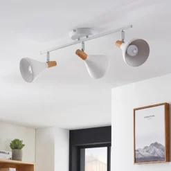 Plafón Lindby Arina, 53 cm, blanco, 3 luces, E14