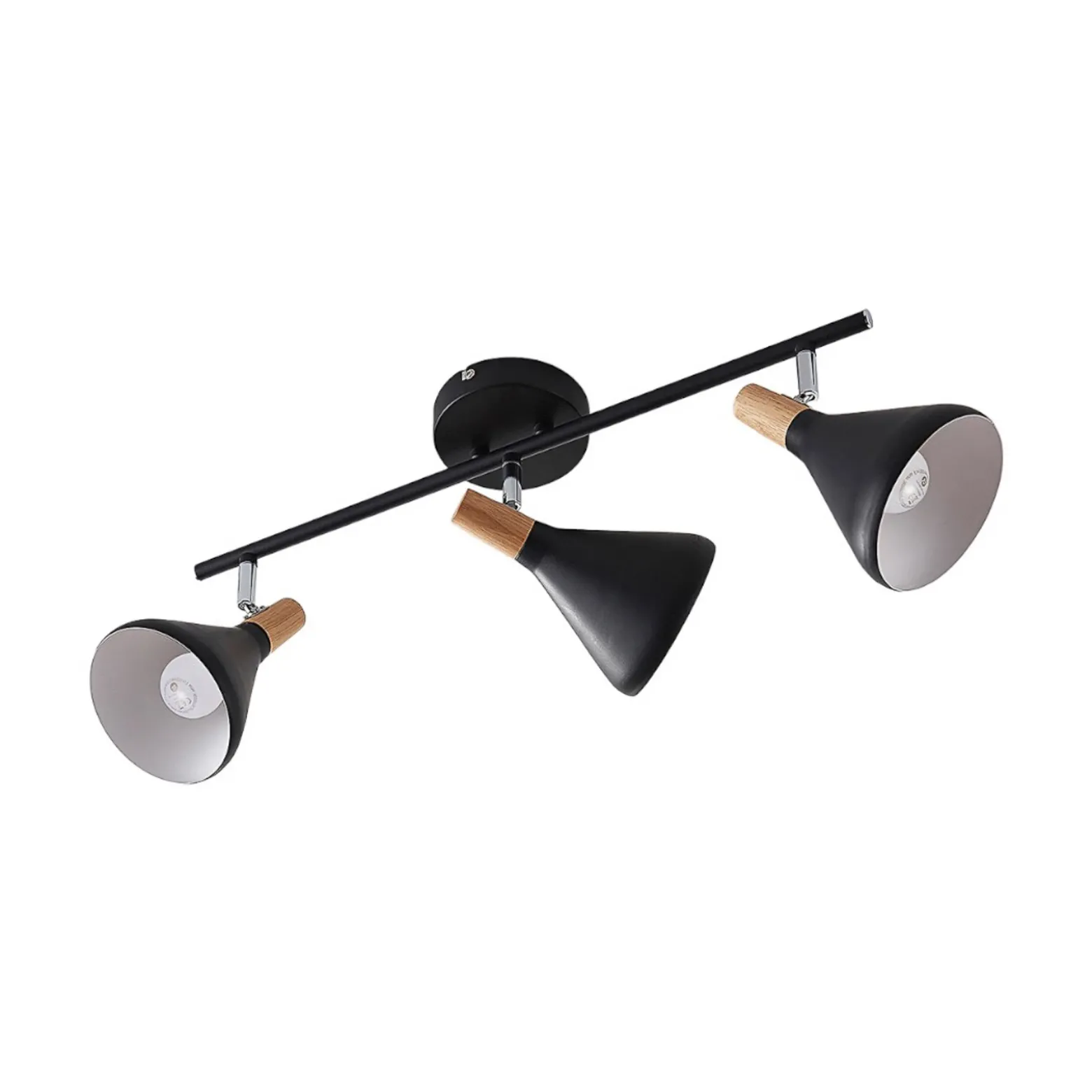 Plafón Lindby Arina, 53 cm, negro, 3 luces, E14