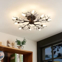 Plafón Lindby Bigna, Ø 68 cm, 10 luces, cristal, metal