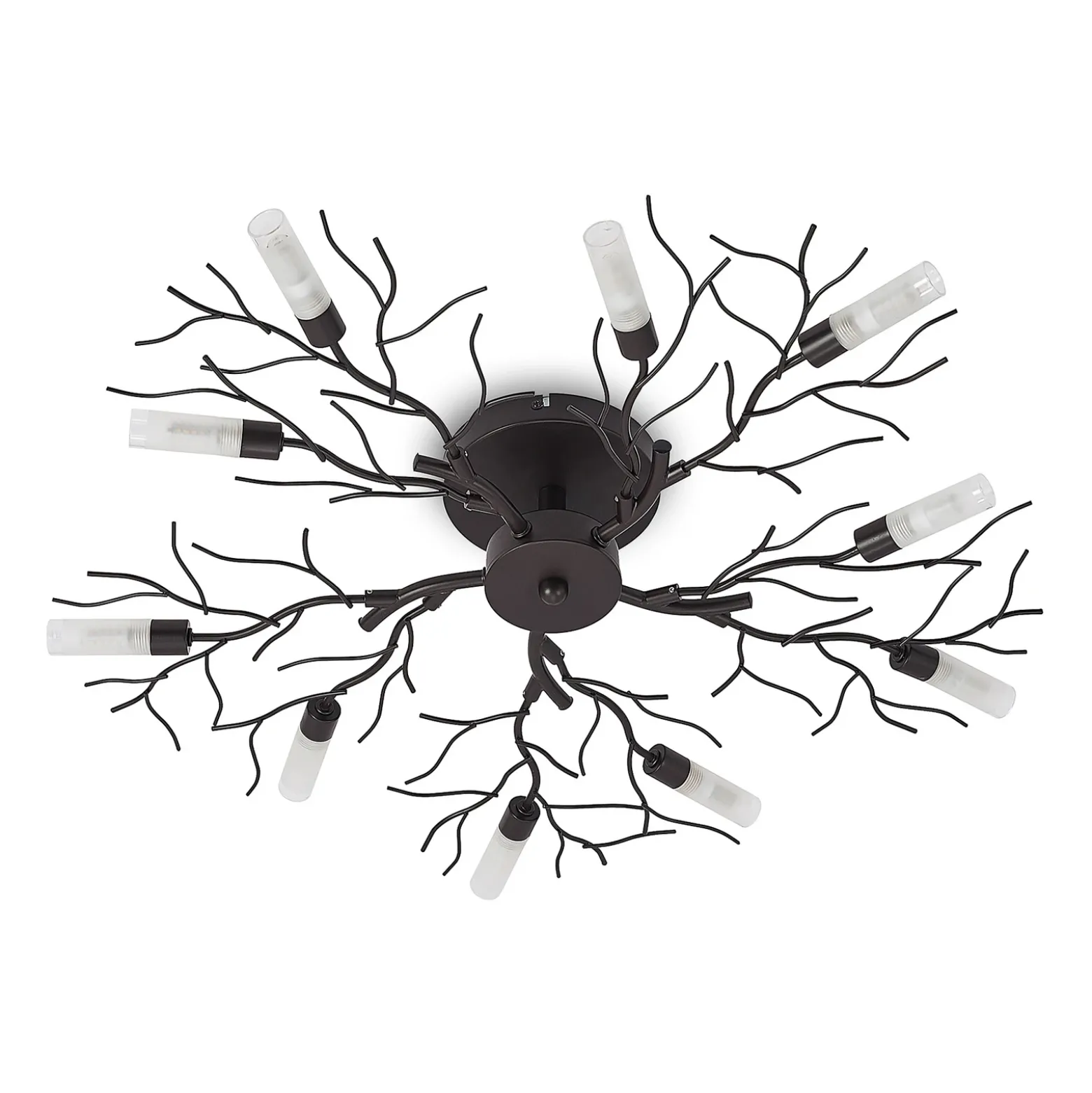 Plafón Lindby Bigna, Ø 68 cm, 10 luces, cristal, metal