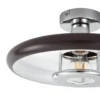 Plafón Lindby Branford, estilo retro, Ø 35 cm, marrón, metal