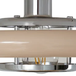 Plafón Lindby Branford, retro, Ø 35 cm, beige, metal