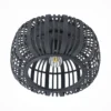 Plafón Lindby Canyana, negro, ratán, Ø 40 cm
