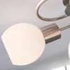 Plafón Lindby Ciala, 43 cm, 4 luces, color níquel, cristal