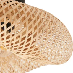 Plafón Lindby Eleane, bambú, natural, Ø 50 cm