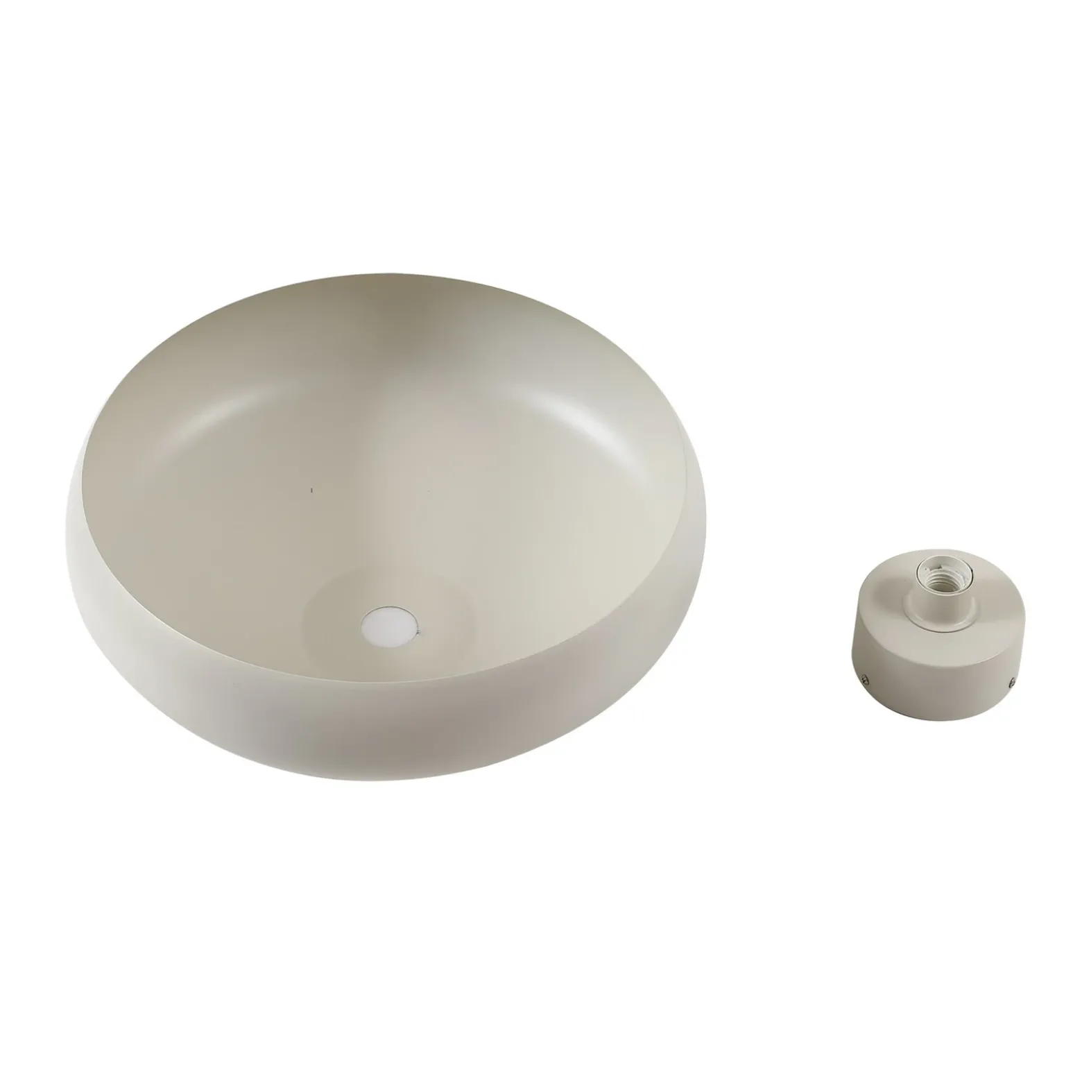 Plafón Lindby Elover, beige, Ø 45 cm, hierro