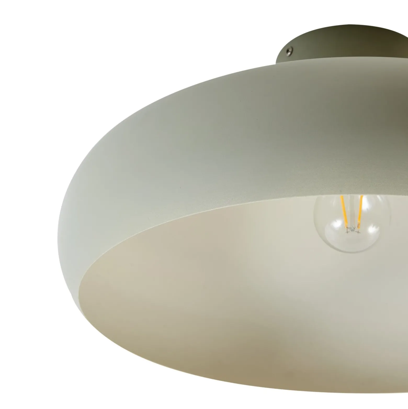 Plafón Lindby Elover, verde claro, Ø 45 cm, hierro