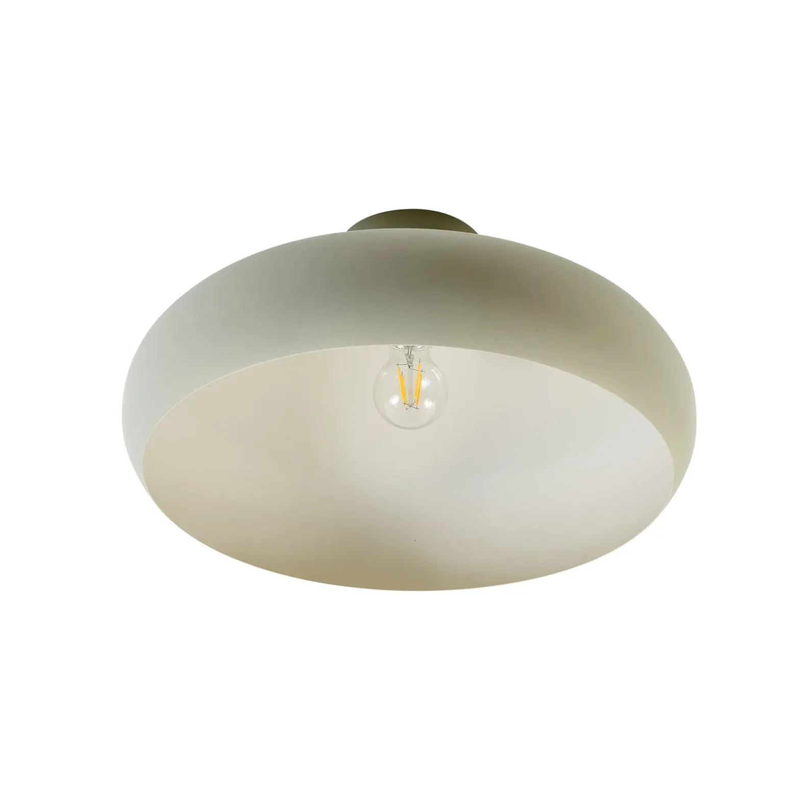 Plafón Lindby Elover, verde claro, Ø 45 cm, hierro