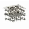 Plafón Lindby Esfera, gris humo, cristal, 4 luces, 35cm