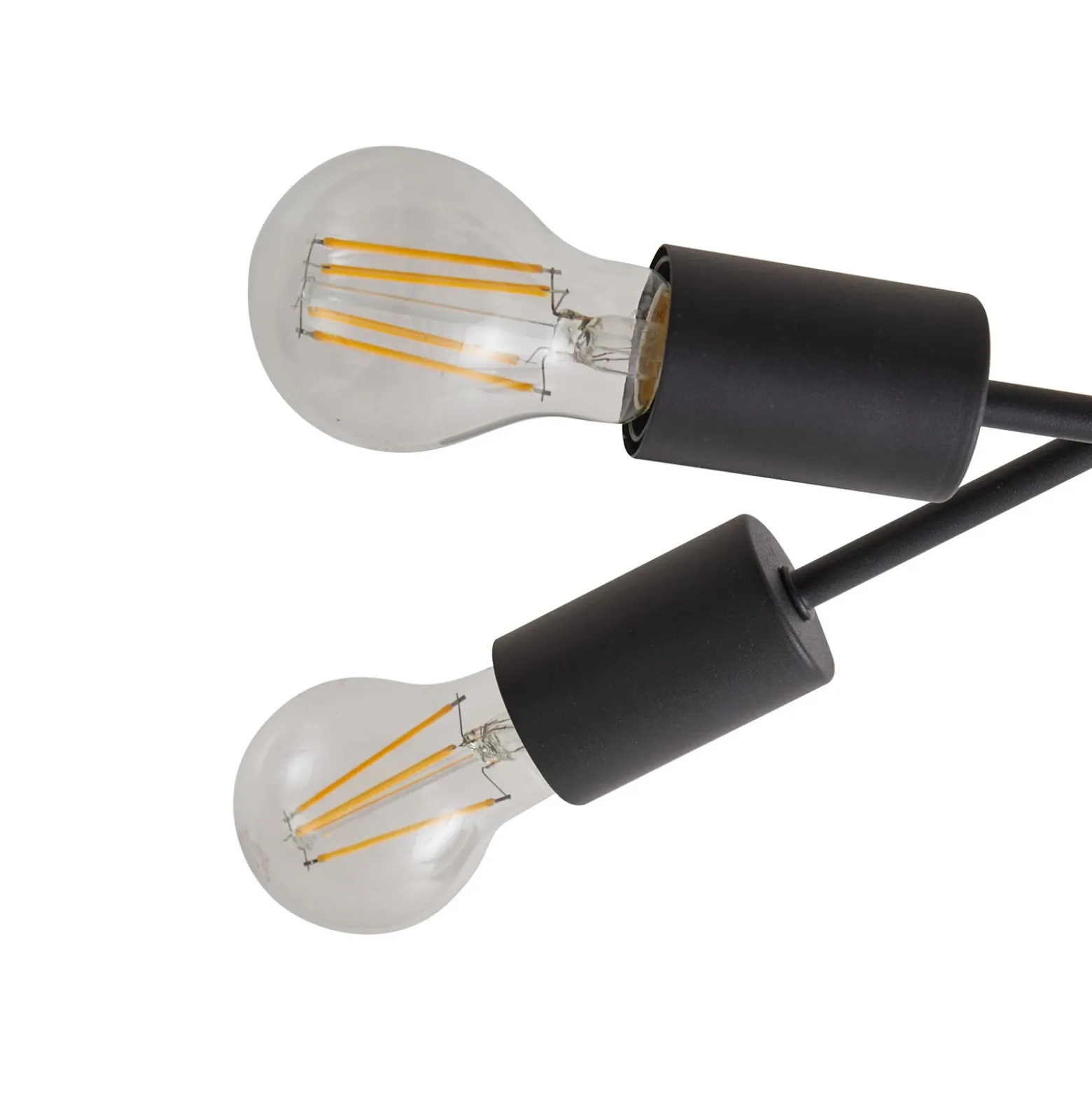 Plafón Lindby Estar, negro, de metal, 6 luces, Ø 56 cm