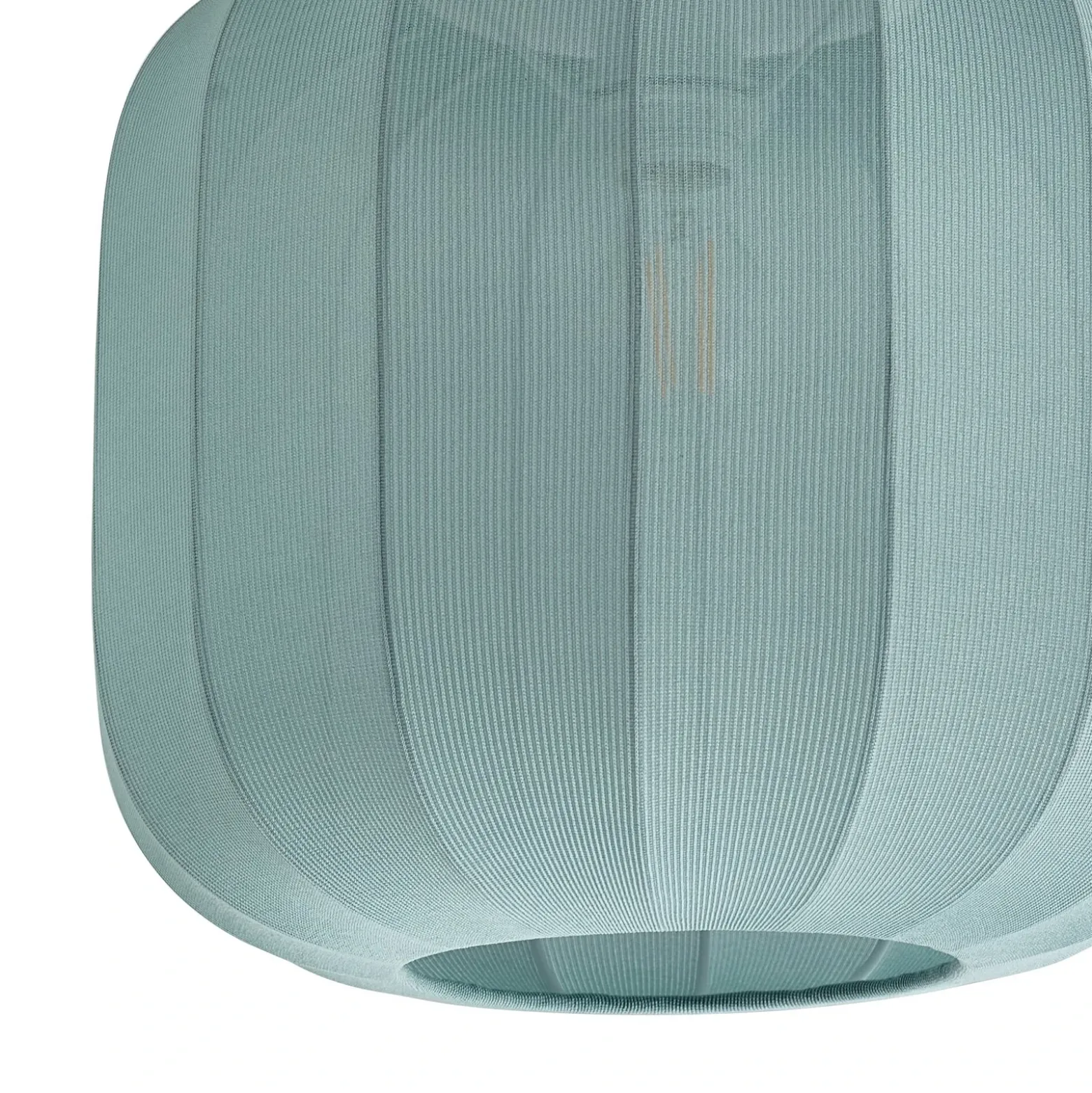 Plafón Lindby Helin, azul, tela, Ø 35 cm