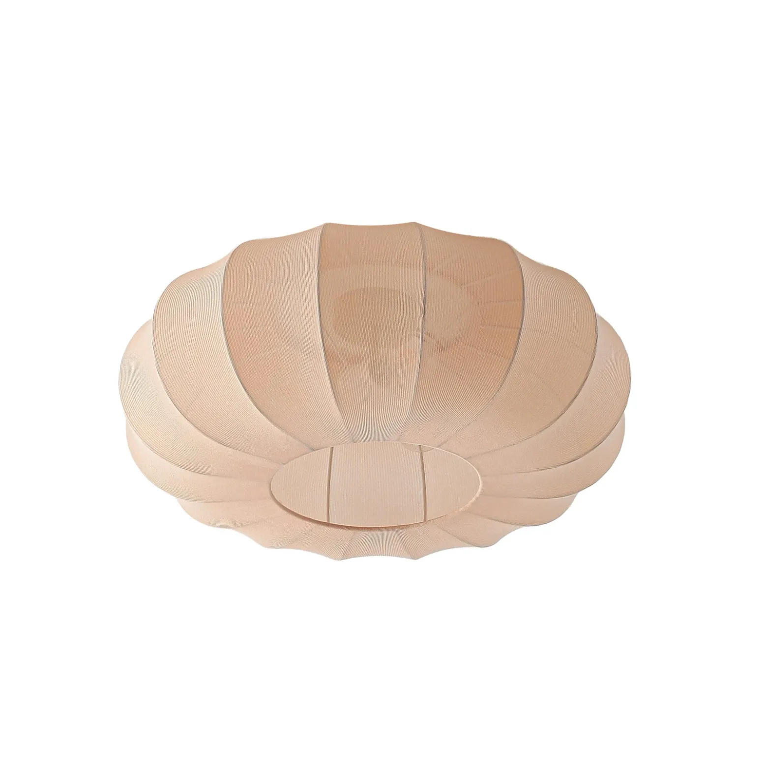 Plafón Lindby Helin, beige, Ø 60 cm, textil, 3 x E27