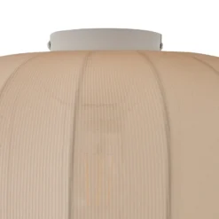 Plafón Lindby Helin, beige, tela, Ø 35 cm
