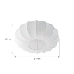 Plafón Lindby Helin, blanca, Ø 60 cm, textil, 3 x E27