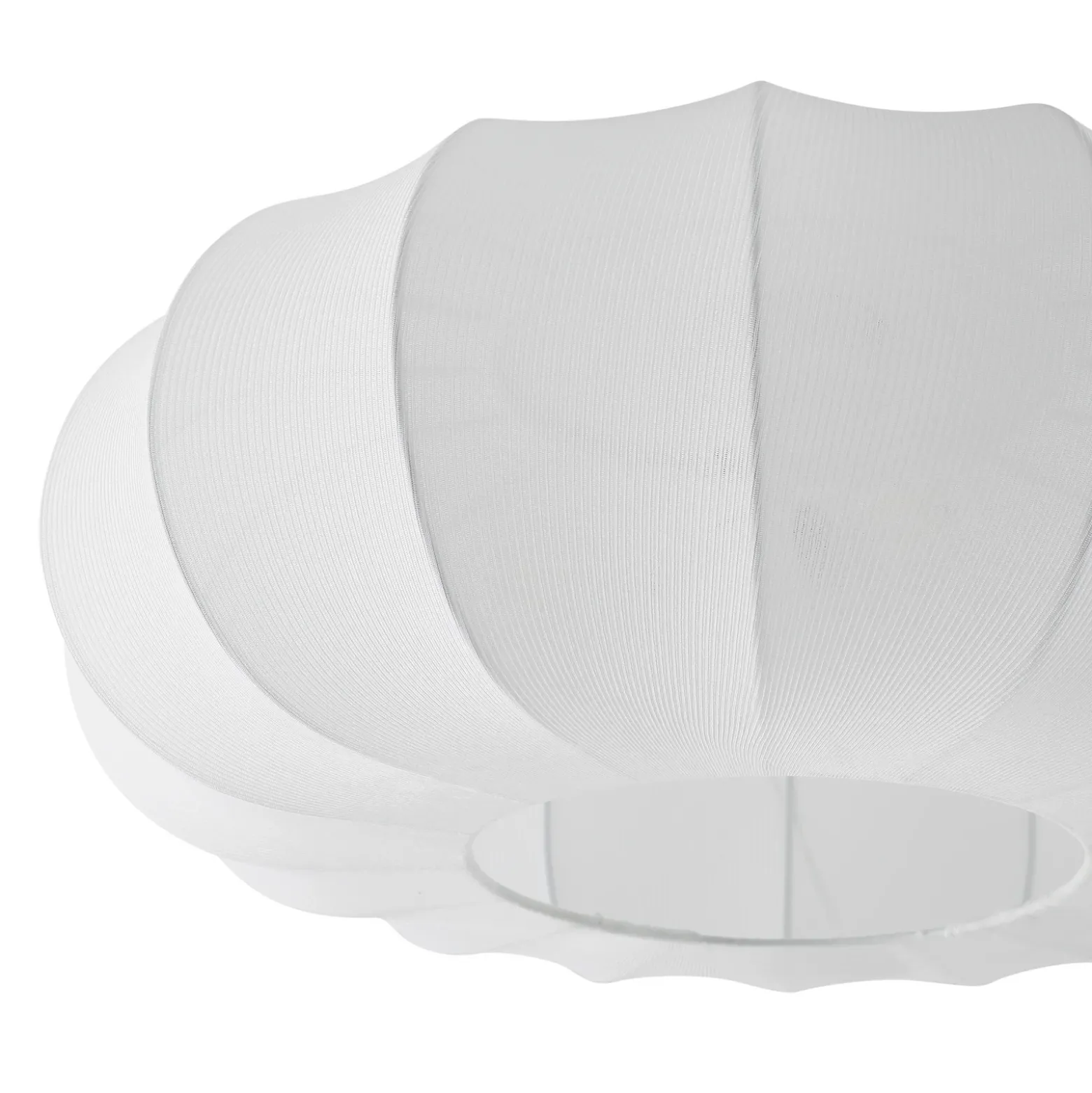 Plafón Lindby Helin, blanca, Ø 60 cm, textil, 3 x E27