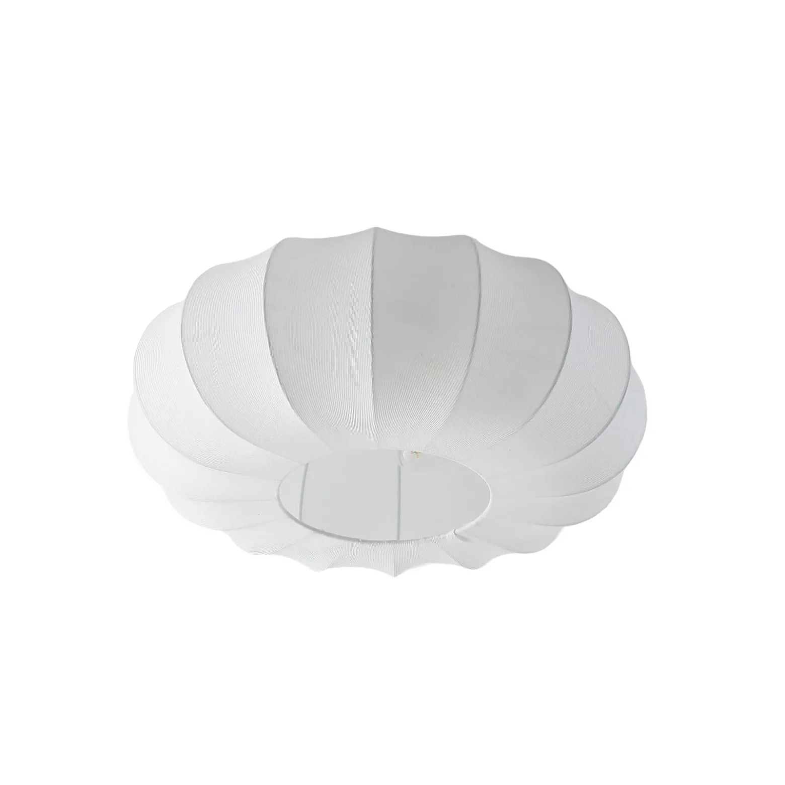 Plafón Lindby Helin, blanca, Ø 60 cm, textil, 3 x E27