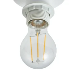 Plafón Lindby Helin, blanco, tela, Ø 35 cm
