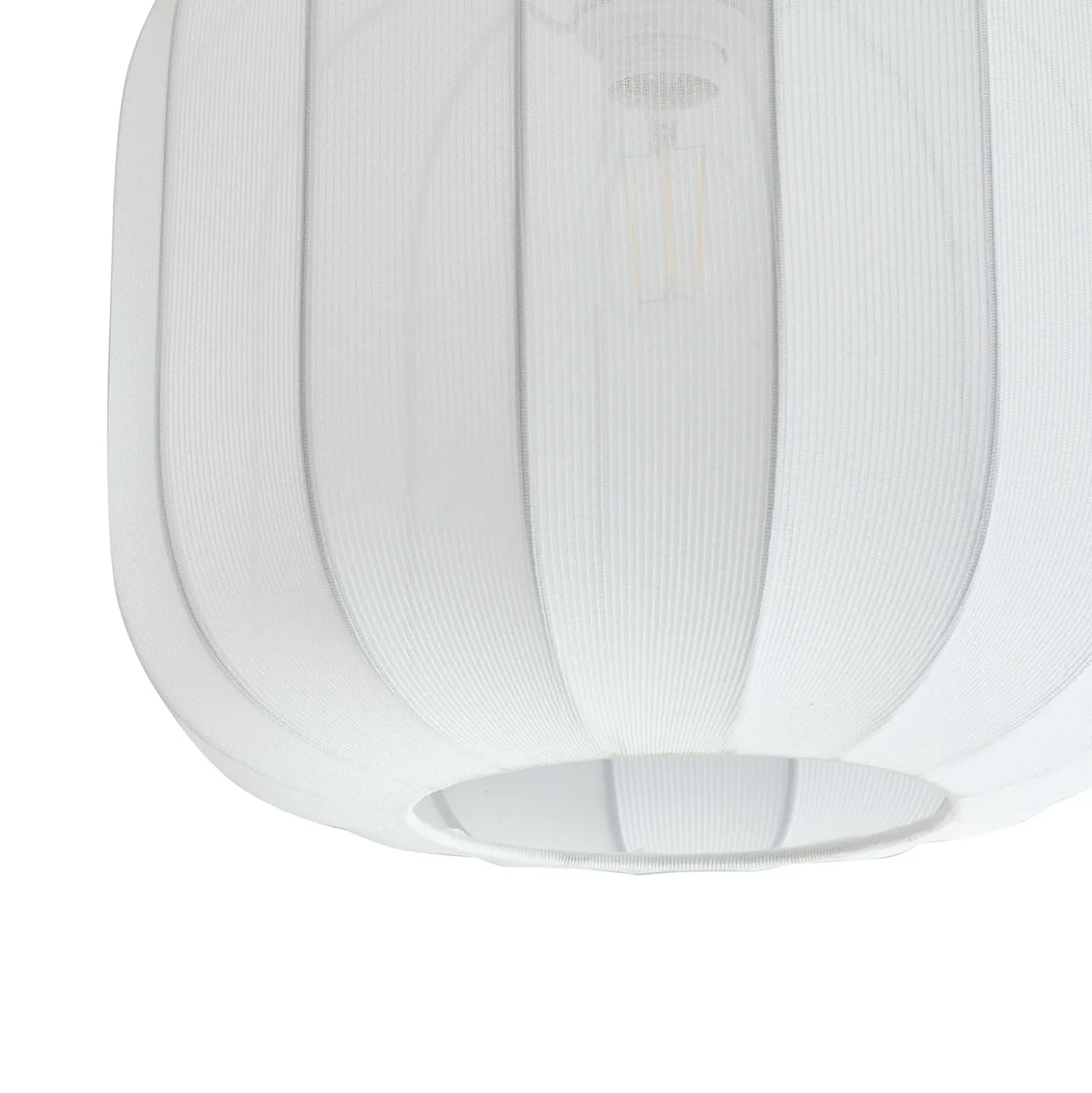 Plafón Lindby Helin, blanco, tela, Ø 35 cm
