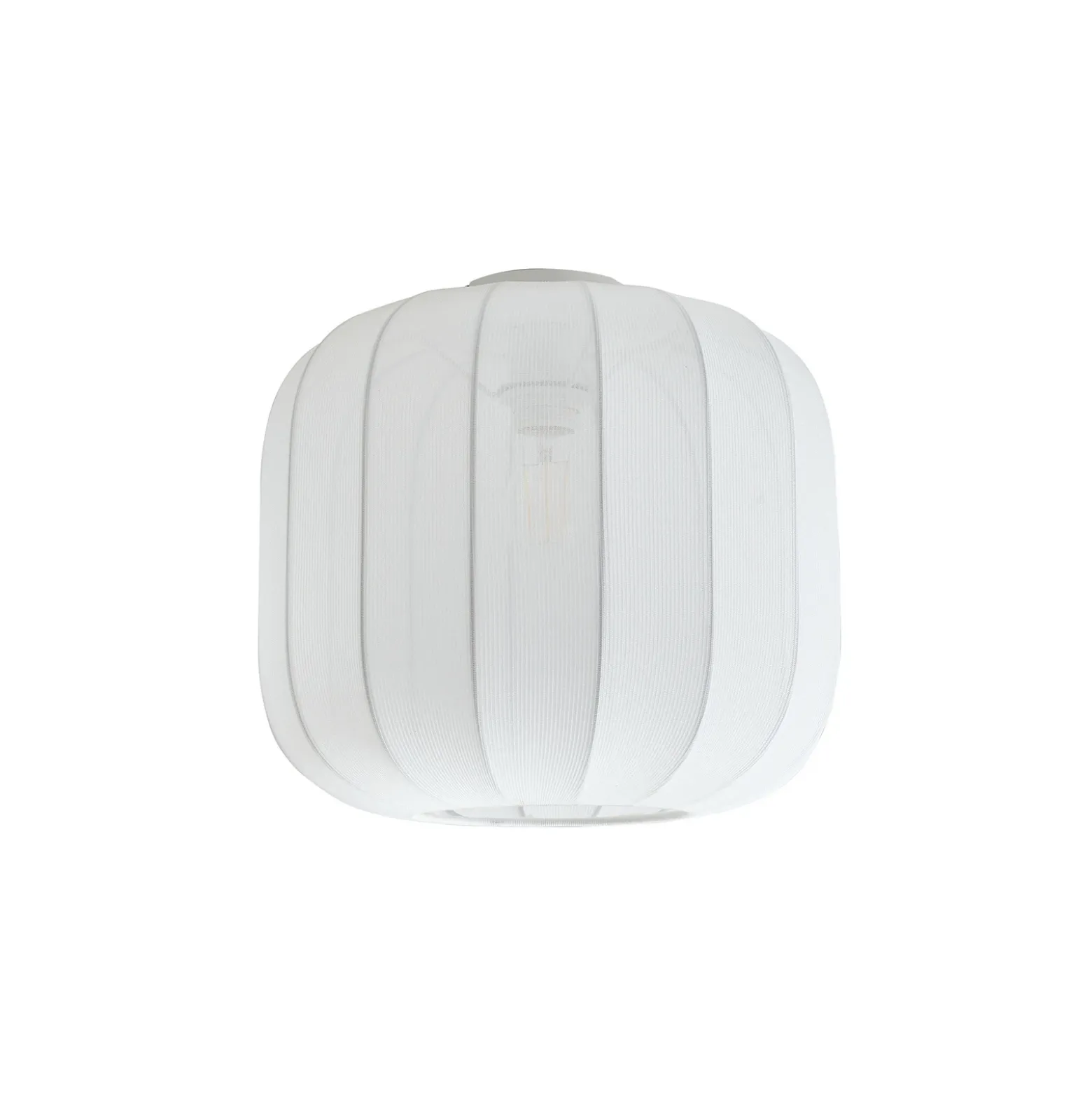 Plafón Lindby Helin, blanco, tela, Ø 35 cm