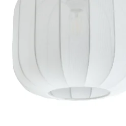 Plafón Lindby Helin, blanco, tela, Ø 35 cm