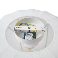 Plafón Lindby Helin, blanco, tela, Ø 35 cm