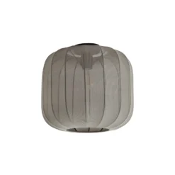 Plafón Lindby Helin, gris, tela, Ø 35 cm