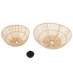 Plafón Lindby Ilajus, Ø 62 cm, bambú natural