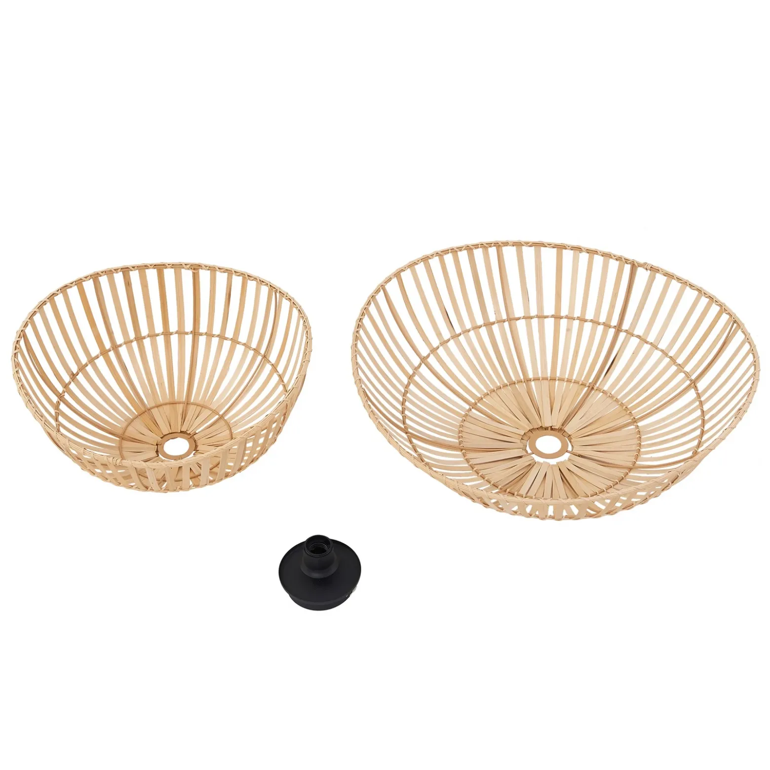 Plafón Lindby Ilajus, Ø 62 cm, bambú natural