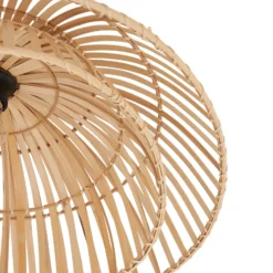 Plafón Lindby Ilajus, Ø 62 cm, bambú natural