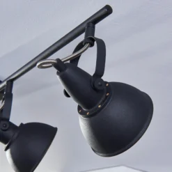 Plafón Lindby Julin, 85 cm, 4 luces, negro-dorado