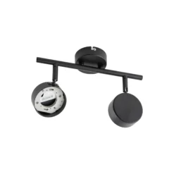 Plafón Lindby Jyla, 2 luces, negro mate