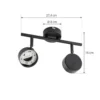 Plafón Lindby Jyla, 2 luces, negro mate