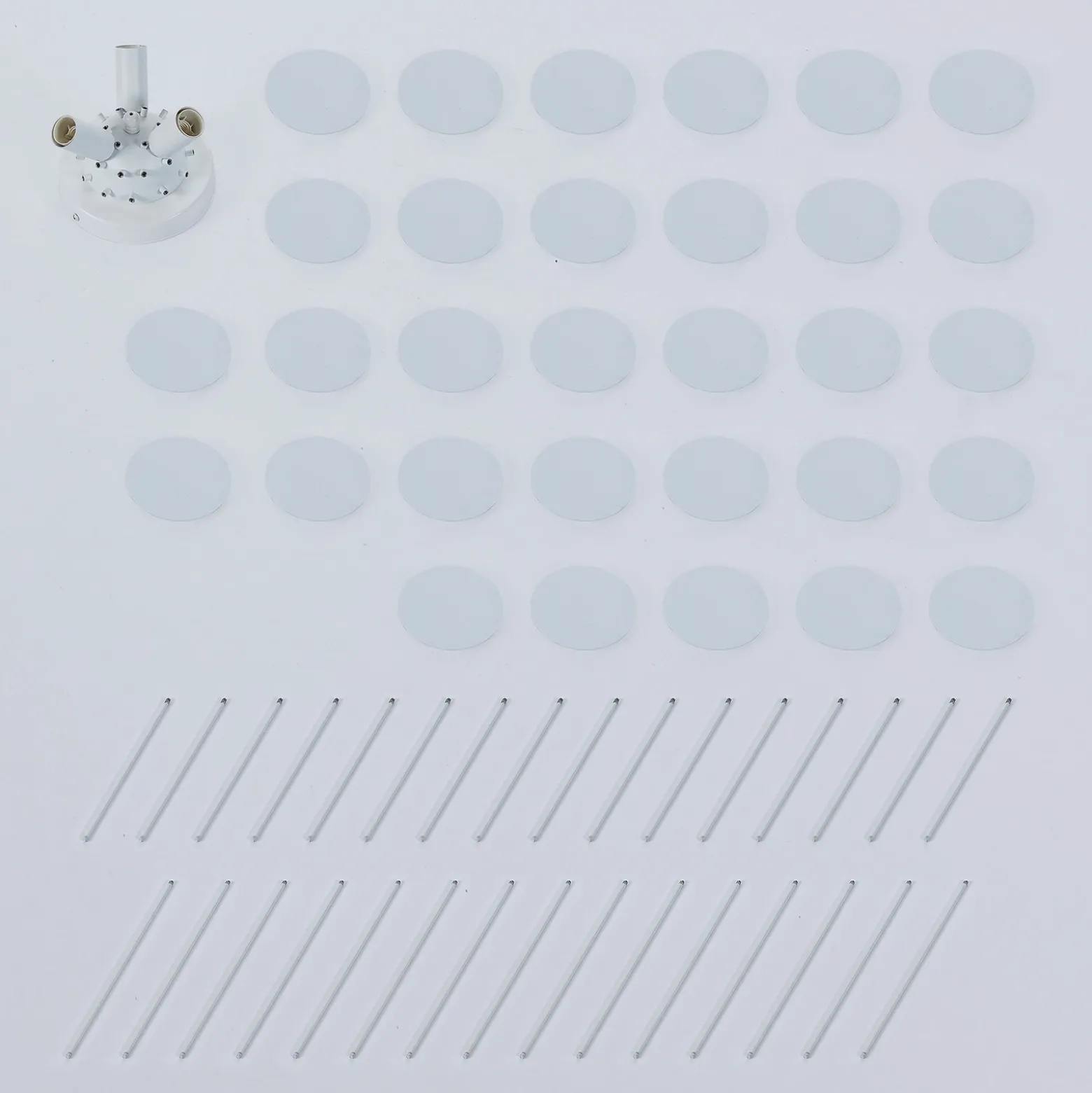 Plafón Lindby Kinan, Ø 54 cm, blanco, metal, E14