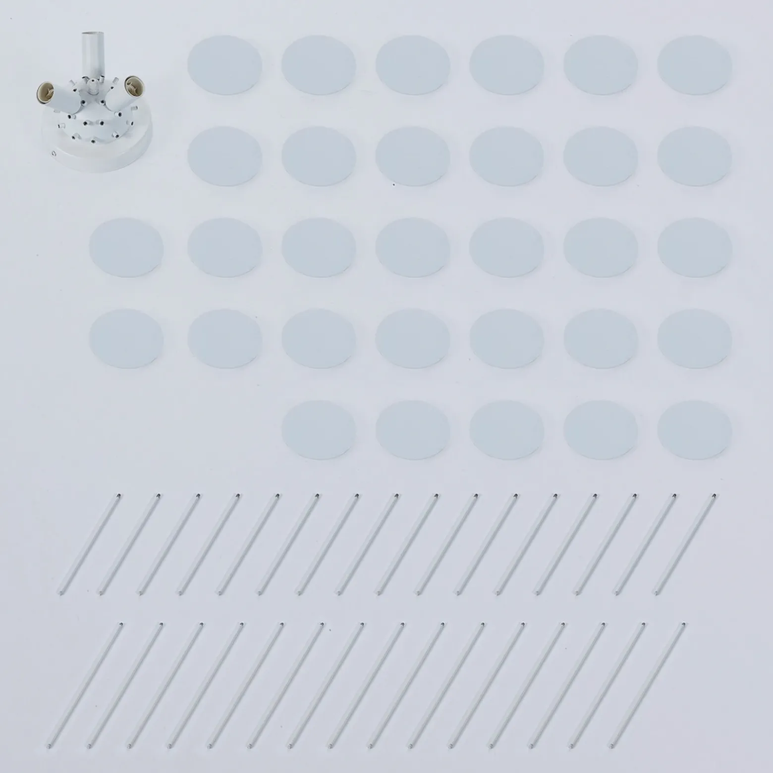 Plafón Lindby Kinan, Ø 54 cm, blanco, metal, E14