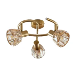 Plafón Lindby Kosta, 47 cm, 3 luces, color latón