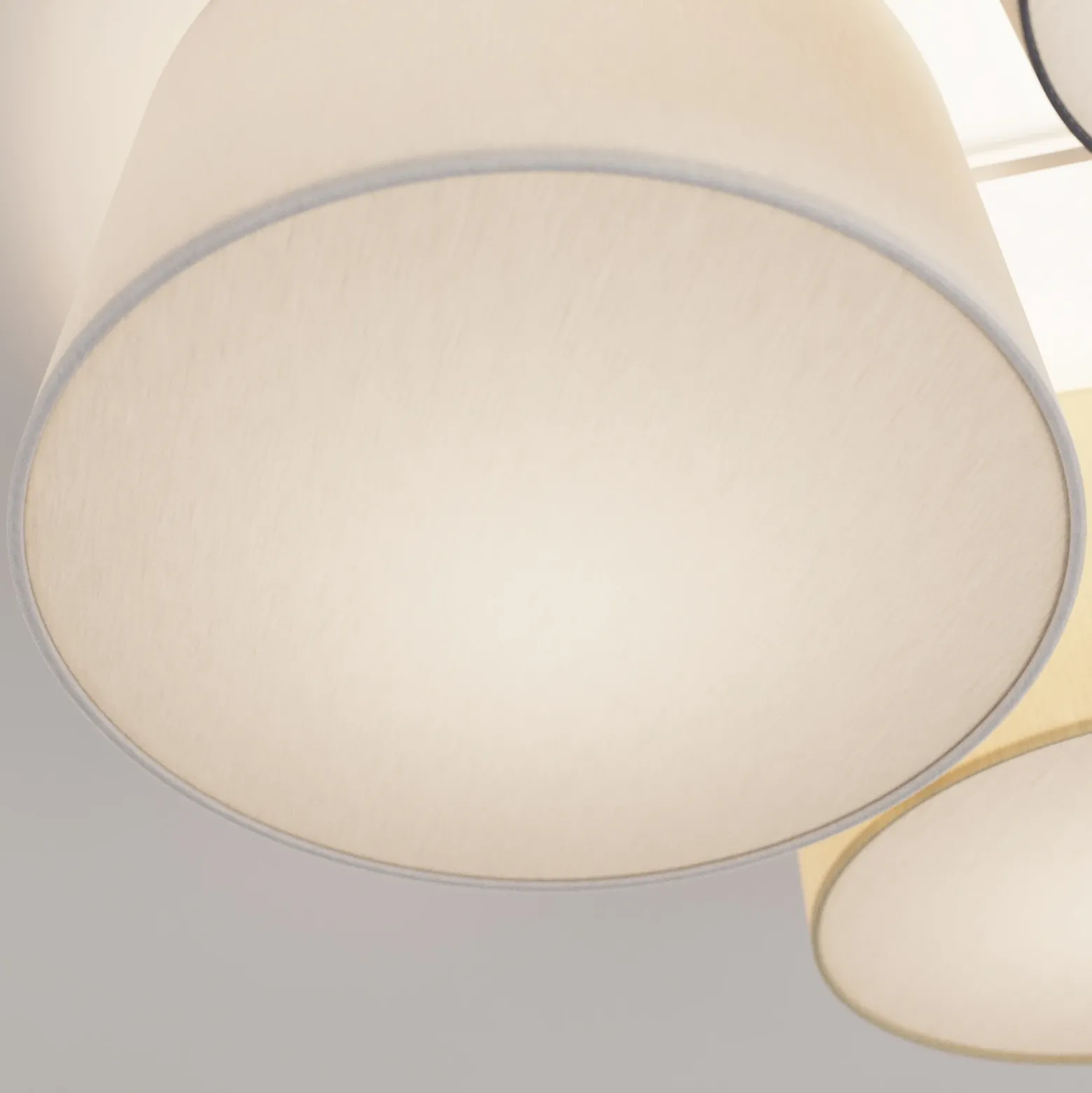 Plafón Lindby Laurenz, 5 luces, marrón/beige, textil