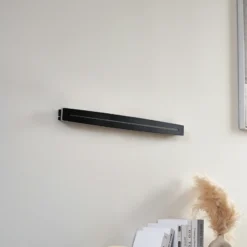 Plafón Lindby LED Benario, negro, aluminio, 80 cm